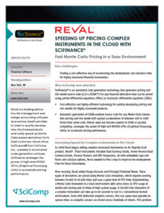 Reval/SciFinance Case Study